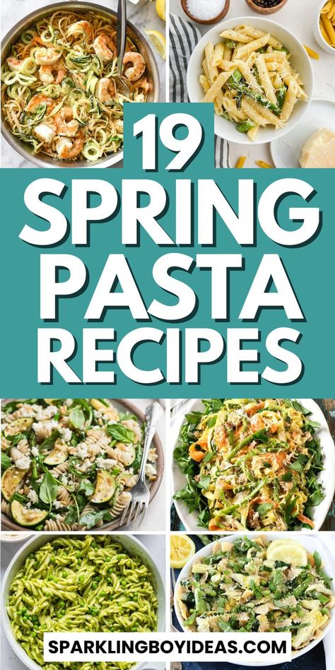 Indulge in the flavors of the season with our spring pasta recipes! Discover light and fresh spring vegetable pasta from creamy asparagus and pea to zesty lemon garlic pasta recipes, our easy springtime pasta recipes are sure to delight. Explore spring pasta salad, or enjoy quick spring pasta dinners that bring a burst of color and taste to your table. Whether it's vibrant pasta primavera or delicate pasta salads, find your next favorite spring meals. So make sure to try these spring recipes. Spring Veggie Pasta, Lemon Pea Pasta Salad, Easter Salads Pasta, Easter Pasta Salads Ideas, Spring Pasta Dinner, Easter Pasta Recipes, Spring Pasta Dishes, Pasta Salad For Easter, Spring Time Dinners