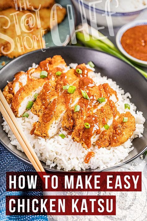 This image contains: Easy chicken katsu over rice with chopsticks Easy Chicken Katsu, Chicken Katsu Sauce, Katsu Sauce, Chicken Katsu Recipes, Katsu Recipes, Old Fat, Food Combinations, Chicken Katsu, Chicken Dishes Easy