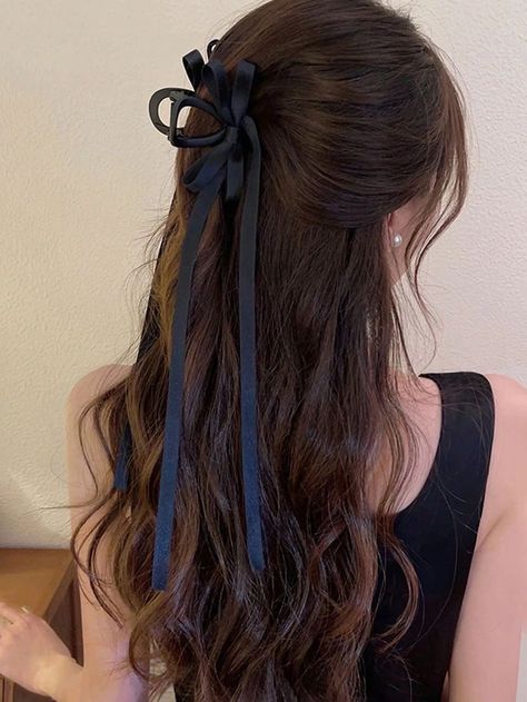 Black Velvet Bow, Clip Hairstyles, Bow Hair Clip, Hair Claw Clip, Ribbon Hair, Bow Hair, Latest Hairstyles, Hair Claws & Clips, Bow Hair Clips