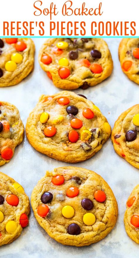 Reese's Pieces Cookies, Reeses Cookies, Spicy Southern Kitchen, Soft Baked Cookies, Reese's Pieces, Biscuit Recipes, Southern Kitchen, Eat Cookies, Soft Bakes