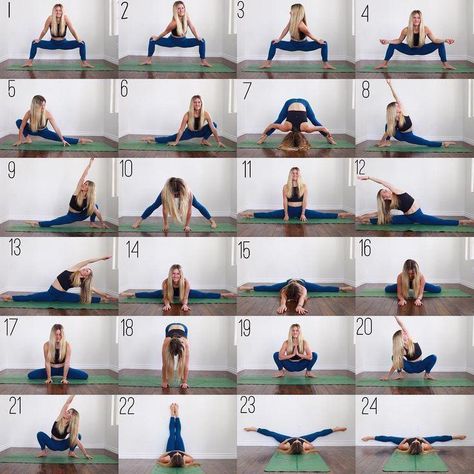 Thigh Stretches, Stretch Flow, Inner Thigh Stretches, Hip Opener, Middle Splits, Cardio Yoga, Dance Stretches, Cheer Workouts, Stretches For Flexibility