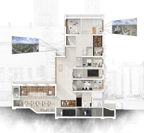 enter image description here Section View Architecture, View Diagram Architecture, Rendered Section, Section Render, Section Rendering, Section Elevation, Architecture Section, Section Plan, Section Drawing