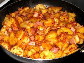 Best Fried Potatoes, Potatoes With Ham, Home Fried Potatoes, Potatoes And Ham, Fried Ham, Fried Potatoes Recipe, Ham Potato, Ham Recipes, Boiled Potatoes