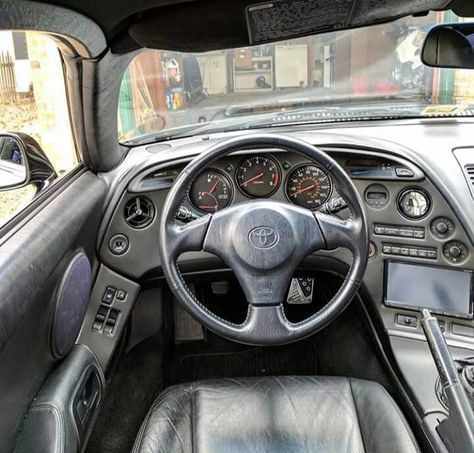 Toyota Supra: The cockpit Supra Mk4 Interior, Toyota Supra Interior, Supra Interior, Huge Truck, Ferrari 288 Gto, Supra Mk4, Eco Friendly Cars, Toyota Supra Mk4, Dashboard Car