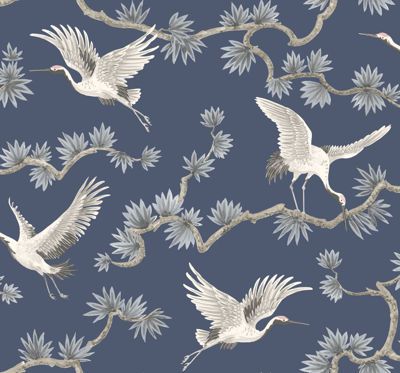 Show details for Akan - Dusk Wallpaper Birds, Tropical Lifestyle, Taupe Walls, Crane Bird, Floral Branch, Bird Wallpaper, Tiles Texture, Japanese Painting, Wallpaper Online