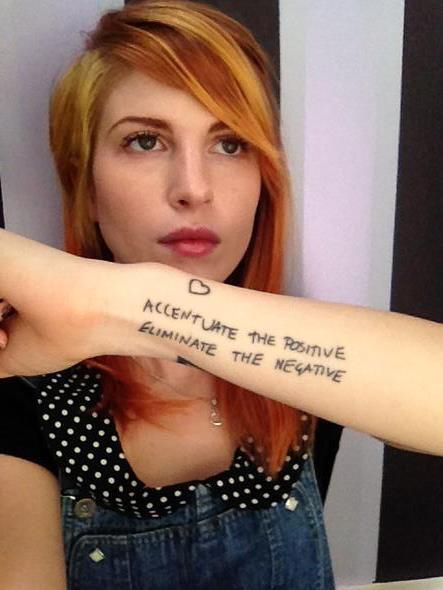 Hayley Williams Paramore Tattoo, Accentuate The Positive, Hayley Wiliams, Haley Williams, Hayley Paramore, Paramore Hayley Williams, New Tattoo, Hayley Williams, Paramore