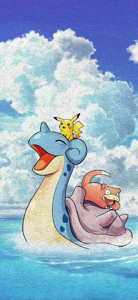 Pokemon Wallpaper Iphone Aesthetic, Pokemon Lapras Art, Pokemon Art Wallpaper Iphone, Pokemon Summer Wallpaper, Pokemon Background Iphone, Pokémon Iphone Wallpaper, Water Pokemon Wallpaper, Lapras Wallpaper, Wallpaper Iphone Pokemon