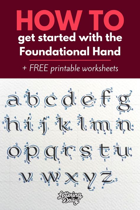 In this step-by-step tutorial, you will be learning the basics of a beautiful traditional calligraphy script known as - the Foundational Hand. Learn everything from basic calligraphy tools, all the way to letter proportions, spacing and compositions. On top of that we've included free downloadable calligraphy worksheets to get you started!  #calligraphy #calligraphyforbeginners #calligraphy tutorial #letteringdaily Basic Calligraphy, Calligraphy Worksheet, Business Fonts, Calligraphy Tutorial, Hand Calligraphy, Chalk Lettering, Calligraphy For Beginners, Learn Calligraphy, Calligraphy Practice