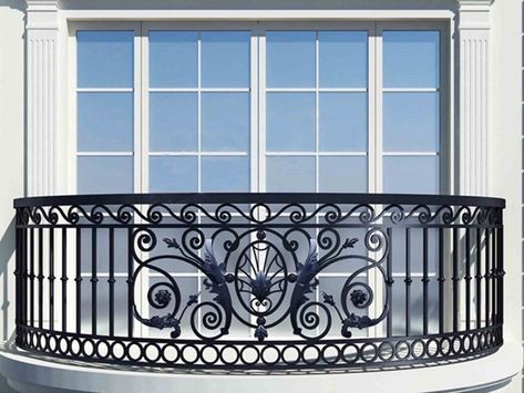 Iron Balcony Railing Design, Railing Design Balcony, درابزين السلم, Iron Balcony Railing, Compound Wall Design, Home Designs Exterior, House Window Design, Window Architecture, House Main Gates Design