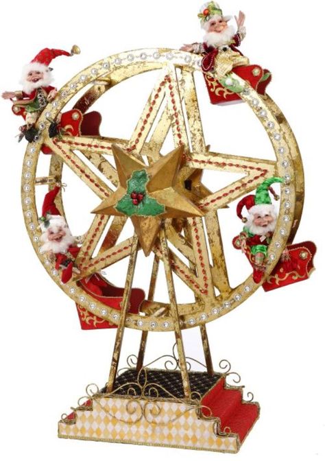 Ferris Wheel w/Elves Mark Roberts Elves, Mark Roberts Santa, Mark Roberts Christmas, Mark Roberts Fairies, Mark Roberts, Witch Doll, Santa's Elves, Christmas Collectibles, Wholesale Gifts