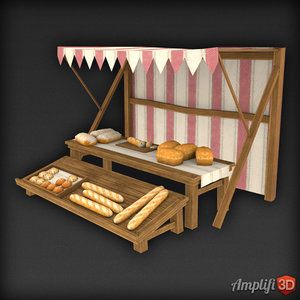 Market Tent, How To Store Bread, Low Poly Games, Market Stall, Image 3d, Ios Design, Market Stalls, 3d Modelling, Retail Display