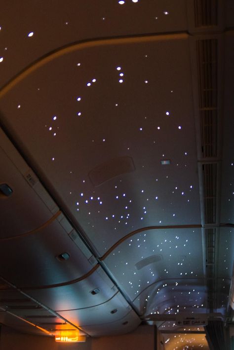 Flying Emirates to Dubai (The Food Pornographer) "Stars light up in the cabin at sleep-time" Emirates Flights, Stars Light, Airport Aesthetic, Emirates Airline, Airplane Photography, Night Flight, Travel Pictures Poses, Plane Travel, Instagram Inspiration Posts