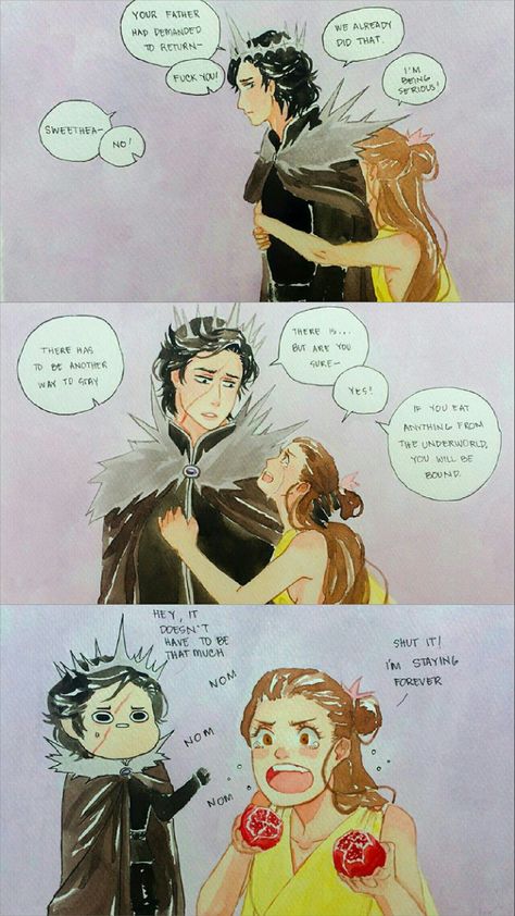 Raylo Hades and Persephone Reylo Hades And Persephone, Hades And Persephone Memes, Hades X Persephone Fanart, Greek Mythology Comics, Hades And Persephone Fanart, Persephone X Hades, Hades And Persephone Comic, Hades And Persephone Art, Persephone Fanart