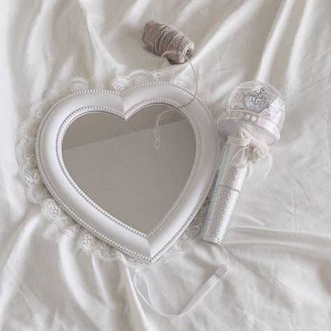 Heart mirror cute aesthetic microphone America calming white White + Core + Aesthetic, Heart Mirror, Cream Aesthetic, Iphone Design, Korean Aesthetic, Foto Ideas Instagram, + Core + Aesthetic, White Clouds, Aesthetic Colors