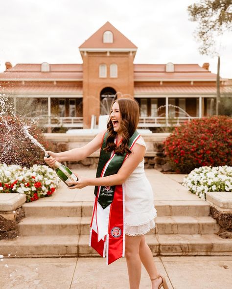 half of these were shot at sunrise and the others at sunset! can you guess which were which? i had the pleasure of working with Julia, Lauren and Alyssa to capture these precious milestone moments. thank you and congratulations! 🎓🍾 Graduation Poses Champagne, Graduation Photoshoot Champagne, Popping Champagne Pictures Graduation, Grad Pics Champagne, College Graduation Pictures Champagne, Graduation Champagne Picture, Champagne Graduation Picture, Graduation Champagne, University Of Arizona Tucson