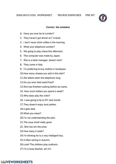 Correct Mistakes Worksheet, Common Grammar Mistakes, Sentences Worksheet, Articles Worksheet, Accounting Cycle, All Tenses, Error Analysis, History Worksheets, Grammar Errors