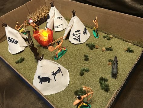 Lakota Native American Diorama Lakota Indians Project, Teepee Diorama, Native American Diorama Projects, Teepee Template, Native American Diorama, Native American Homes, Teepee Craft, Lakota Indians, Indian Project