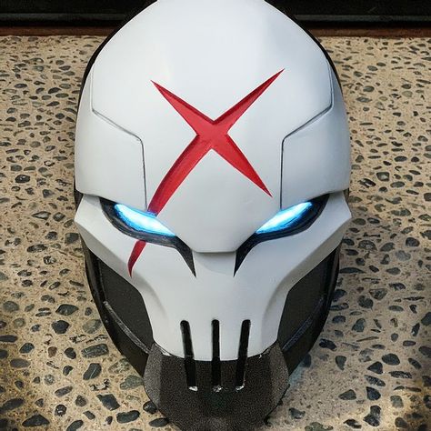 Best Cosplay Costume in U.S Godofprops Super Hero Mask Design, Cyberpunk Mask Design, Mask Design Ideas, Deathstroke Mask, Hero Mask, Armadura Cosplay, Futuristic Helmet, Helmet Concept, Red X