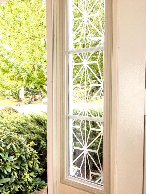 how to create a Cricut Make it now project Cricut Window Privacy Projects, Removable Vinyl Window Decals Cricut, Cricut Stained Glass Window, How To Make Window Clings, Cricut Window Cling Ideas, How To Make Window Clings With Cricut, Diy Window Clings, Sidelight Windows, Clear Windows