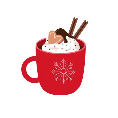 Christmas Aesthetic Illustration, Hot Cocoa Illustration, Hot Chocolate Illustration, Cocoa Illustration, Cute Christmas Backgrounds, Cocoa Hot Chocolate, Hot Winter Drinks, Christmas Lockscreen, Christmas Typography