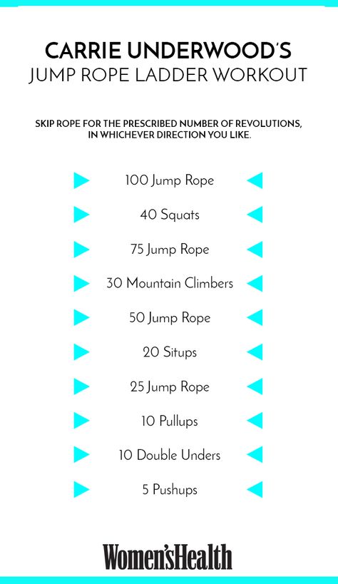 Carrie Underwood's jump rope ladder workout Ladder Workouts, Carrie Underwood Leg Workout, Carrie Underwood Workout, Ladder Workout, Rope Workout, Jump Rope Workout, Jumping Rope, Rope Ladder, Fit Girl Motivation