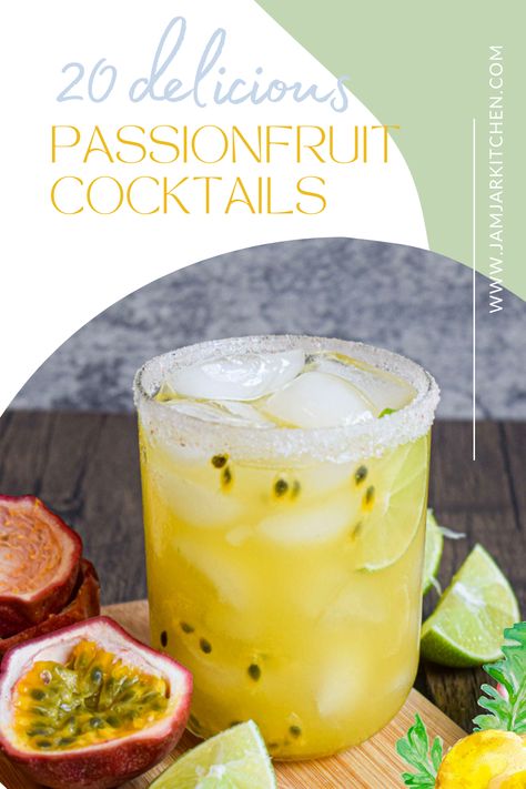 Drinks With Passion Fruit Syrup, Passion Fruit Whiskey Sour, Cocktails With Passion Fruit, Passion Fruit Recipes Healthy, Passion Fruit Vodka Drinks, Passionfruit Gin Cocktail, Passion Fruit Tequila Cocktail, Passion Fruit Jello Shots, Passion Fruit Gin Cocktail