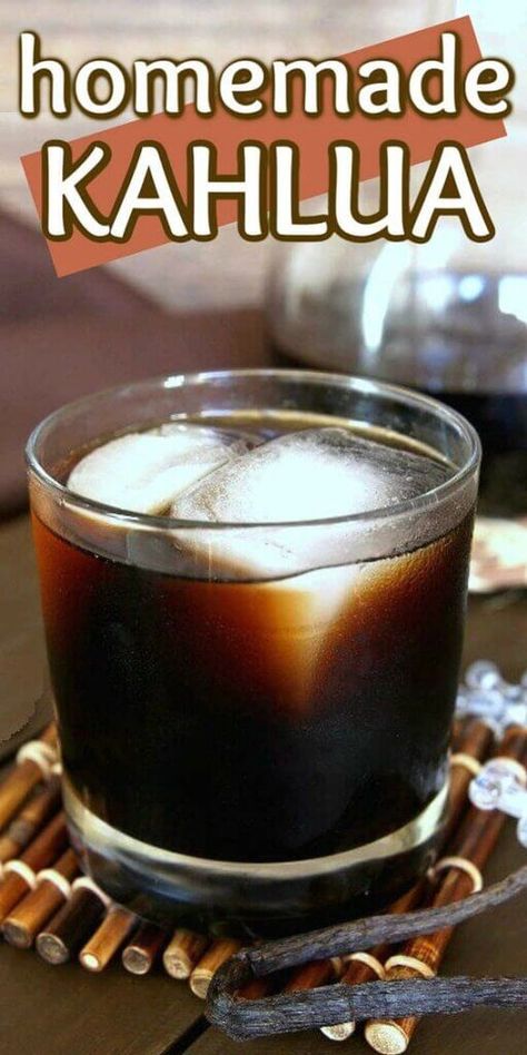 Homemade Kahlua Recipe, Homemade Liqueur Recipes, Kahlua Coffee, Homemade Kahlua, Kahlua Recipes, Vegan Cocktails, Kahlua Coffee Liqueur, Homemade Alcohol, Bar Stuff