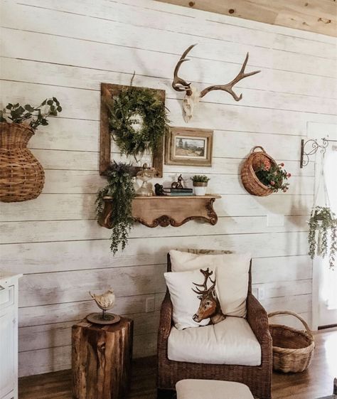 Deer Head Decor Living Room, Deer Antler Decor Living Room, Deer Head Decor Living Room Farmhouse, Deer Heads Living Room, Deer Antler Wall Decor, Deer Mount Decor, Deer Skull Decor, Practical Living Room, Deer Head Decor