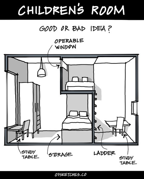 Children's bedroom design. Bunk bed setup with each bed having its own designated area for privacy and access to natural light. This can be a clever way to maximize space in a children’s room while maintaining individual comfort Bunk Beds To Split Room, Split Bedroom Bunk Beds, Split Room With Bunk Beds, Kids Room Divider Bunk Bed, Bunk Room With Privacy, Bunk Bed With Privacy, Bunk Bed For Teens, Split Room Bunk Bed, Privacy Shared Bedroom