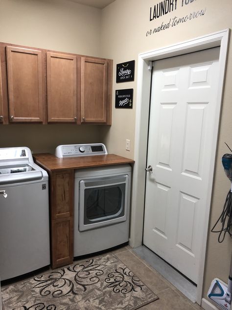 Laundry Room With Window Above Washer And Dryer, Counter Over Dryer Only, Small Laundry Room With Ironing Board, Laundry Room With Stand Up Freezer, Folding Table Over Dryer, Small Bathroom Remodel With Washer And Dryer, Side By Side Washer And Dryer In Closet, Storage Over Washer And Dryer, Top Loader Laundry Room