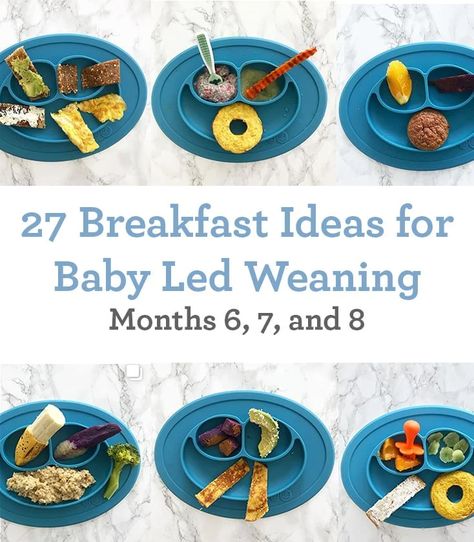 Baby led weaning breakfast ideas for the first 6 to 9 months. Baby Led Weaning Breakfast Ideas, Led Weaning Breakfast, Baby Led Weaning Breakfast, Fingerfood Baby, 7 Month Baby, Baby Led Weaning First Foods, Weaning Foods, Baby Breakfast, 7 Month Old Baby