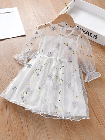 Shop Toddler Girls Dresses | Girls Clothing | SHEIN USA Frocks For Kids, Baby Dress Design, Baby Dress Patterns, Kids Fashion Dress