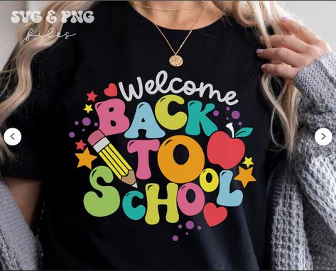 Welcome Back To School Svg Back To School shirt svg First day of school svg Hello School, Happy First Day Of School, Back To School Svg, Welcome Back To School, School Quotes, School Svg, New School Year, Diy Invitations, Create T Shirt