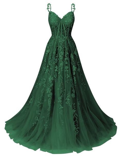 Forest Green Ball Gown, Prom Dresses Fairytale, Forest Green Bridesmaid, Dresses Fairytale, Forest Green Bridesmaid Dresses, Fairytale Theme, Green Ball Gown, Fairytale Forest, Stunning Prom Dresses