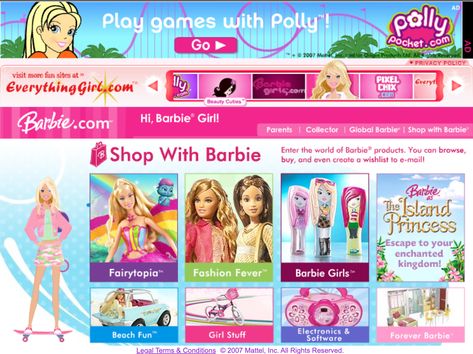 #barbie #y2k #webcore #nostalgic #nostalgia Barbie Website 2000s, 2000s Website Design, 2010s Internet Aesthetic, Y2k Zine, Y2k Webcore, Internet Aesthetic, Barbie Website, 2000s Fairycore, Barbie Nostalgia