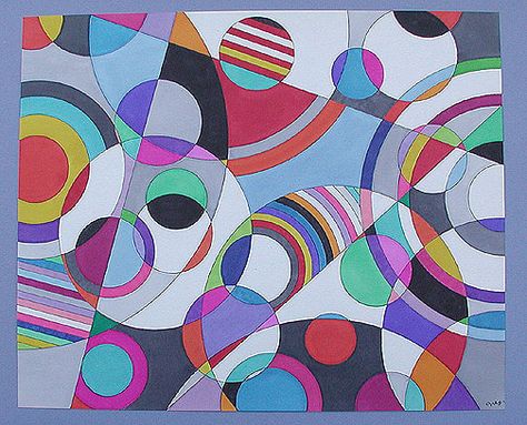 Sonia Delaunay artwork | Color and Space: Sonia Delaunay | Form & Force      (consider - into a quilt?) Assignment Ideas, Teachers Resources, Principles Of Art, Geometric Painting, Tableau Art, School Art Projects, Circle Art, Shape Art, Color Pencil