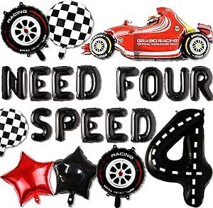 JeVenis Need Four Speed Birthday Decoration Need Four Speed Balloons Backdrop Racing Car 4th Birthday Decoration Boys 4th Birthday Party Supplies Car Balloons Ready Four Take Off Birthday Party, 4 Yrs Old Boy Birthday Party Ideas, Forth Birthday Themes, 4th Birthday Party Ideas For Boys, 4th Birthday Boy Theme, Boy 4th Birthday Party Ideas, 4th Birthday Ideas For Boys, Need Four Speed Party, Four Birthday Party Ideas Boy