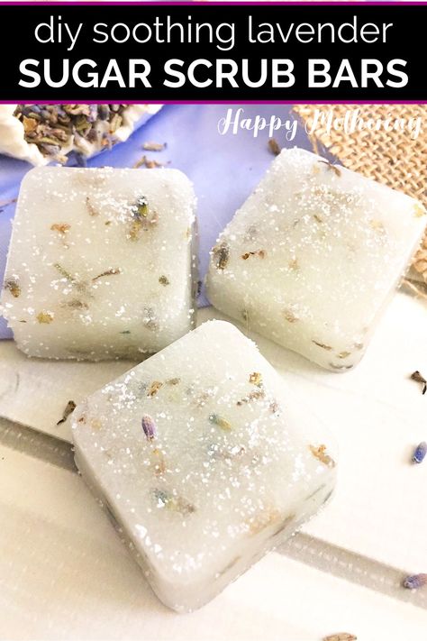 Melt and Pour sugar bar soap Sugar Scrub Bars, Body Scrub Homemade Recipes, Scrub Bars, Diy Lush, Easy Diy Beauty Products, Diy Sugar Scrub Recipe, Sugar Scrub Cubes, Lavender Sugar, Diy Lavender