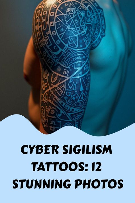 Cyber Sigilism Tattoos: 12 Stunning Photos Cybernetic Tattoo Design, Neo Sigilism Tattoo, Electricity Tattoo, Cybernetic Tattoo, Unique Wrist Tattoos, Tech Tattoo, Esoteric Symbols, Yakuza Tattoo, Scorpion Tattoo