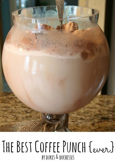 Coffee Punch, Best Iced Coffee, Yummy Ice Cream, Punch Recipe, Chocolate Caliente, Jello Shots, Punch Recipes, Chocolate Ice Cream, Non Alcoholic Drinks