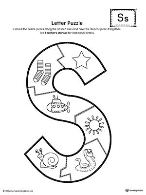 The Letter S Puzzle is perfect for helping students practice recognizing the shape of the letter S, and it's beginning sounds, along with developing fine-motor skills. Letter S Fine Motor Activities, S Sound Activities, Preschool Letter S, Tot Schooling, Letter S Crafts, Letter S Activities, Phonics Puzzles, Letter S Worksheets, Jolly Phonics Activities