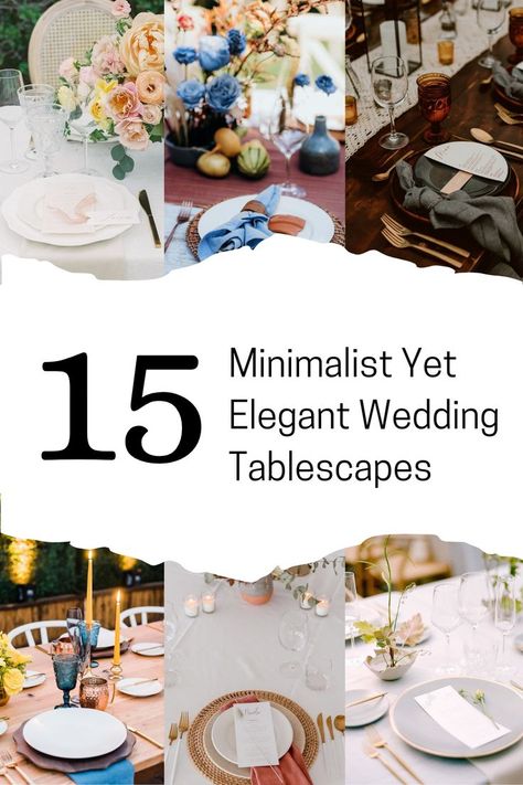 Hosting a memorable and elegant wedding reception doesn’t have to cost beaucoup bucks. In fact, minimalist wedding tablescapes can leave an equally lasting impression. If you prefer a more refined, crisp and clean look, take a look at these 15 stunning tablescapes. Minimal Table Decor, Minimalist Wedding Reception Decor, Minimal Wedding Decor, Minimalist Reception, Tablescapes Wedding, Minimalist Wedding Reception, Tables Wedding, Minimalist Wedding Decor, Elegant Wedding Reception