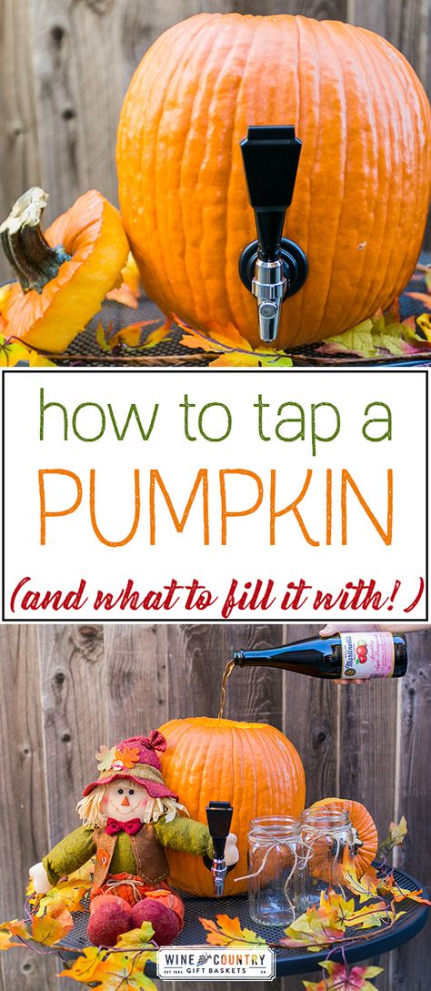 How to tap a pumpkin! This is super cute for parties! Pumpkin Beverages Alcohol, Wine In A Pumpkin, Pumpkin Drink Dispenser Diy, Pumpkin Drink Dispenser, Pumpkin Wine Dispenser, Wine In Pumpkin, Pumpkin Punch Bowl, Pumpkin Punch Cup Game, Pumpkin Tap