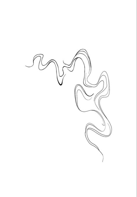 Swirling Tattoo Designs, Squiggly Lines Tattoo, Windy Tattoos, Squiggle Line Tattoo, Swirly Line Tattoo, Abstract Line Work Tattoo, Swirly Tattoos For Women, Organic Lines Tattoo, Fine Line Abstract Tattoo