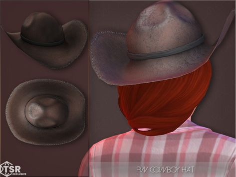 The Sims Resource - Cowboy Hat Sims 4 Cc Cowboy Hat Male, Cowboy Hat Sims 4 Cc, Sims 4 Cowboy Hat, Hat Cc Sims 4, Sims 4 Cowboy Cc, Sims 4 Tattoos, Sims 4 Piercings, Vr Glasses, Sims 4 Teen