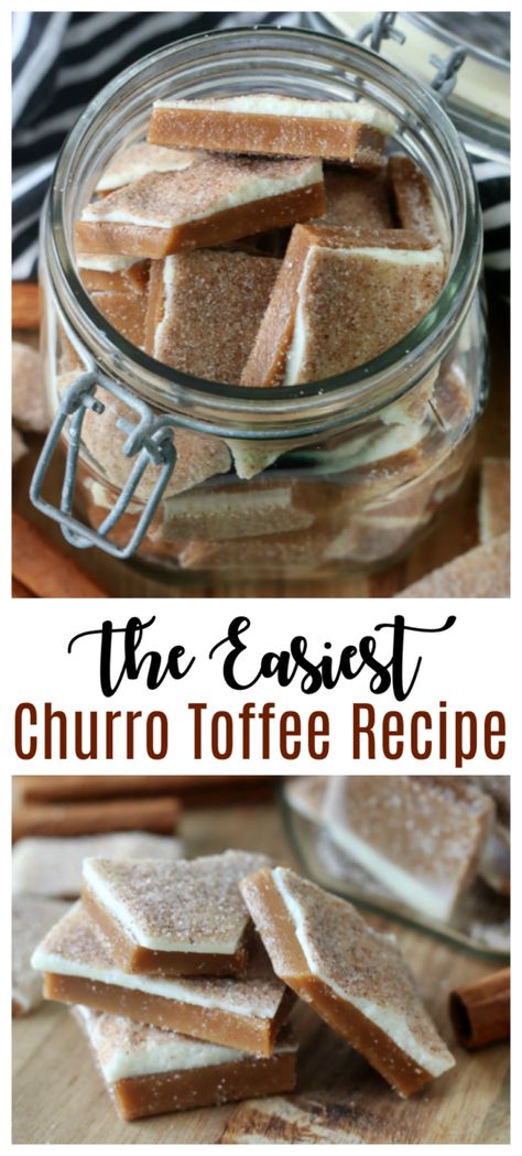 Churro Toffee Recipe, Churro Toffee, English Toffee Recipe, Gift Recipes, Homemade Toffee, Churros Recipe, Toffee Recipe, Christmas Candies, Savoury Pies