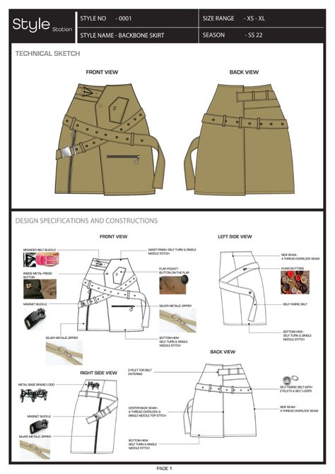 Technical Pack Fashion, Technical Design Fashion, Technical Flats Fashion Portfolio Layout, Fashion Design Tech Pack, Tech Packs Fashion, Technical Drawings Fashion, Flat Sketches Fashion Portfolio Layout, Skirt Technical Flat, Techpacks Fashion