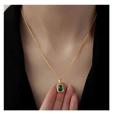 Square Green Zircon Pendant Stainless Steel Gold Plated Necklace Fashion Jewelry Wedding Engagement Party Gifts for Women Girls - AliExpress 36 Party Gifts For Women, Engagement Party Gifts, Engagement Party Wedding, Necklace Fashion, Jewelry Wedding, Gold Plated Necklace, Engagement Party, Party Gifts, Wedding Engagement