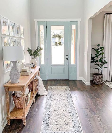 Wilmington Beach, Blue Doors, Farmhouse Entryway, Farmhouse Charm, Blue Door, Entry Way, Entrance Hall, Mug Design, House Entrance