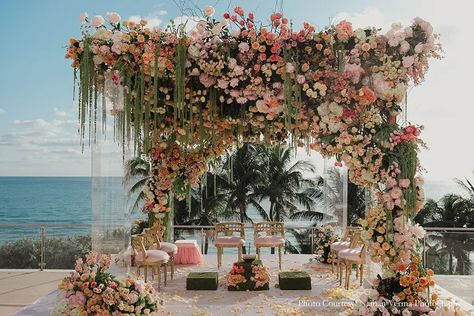 Wedding Bookmark, Floral Mandap, Mandap Design, Instagram Planning, Wedding Setup, Wedding Entrance Decor, Lights Wedding Decor, Garden Modern, Mandap Decor